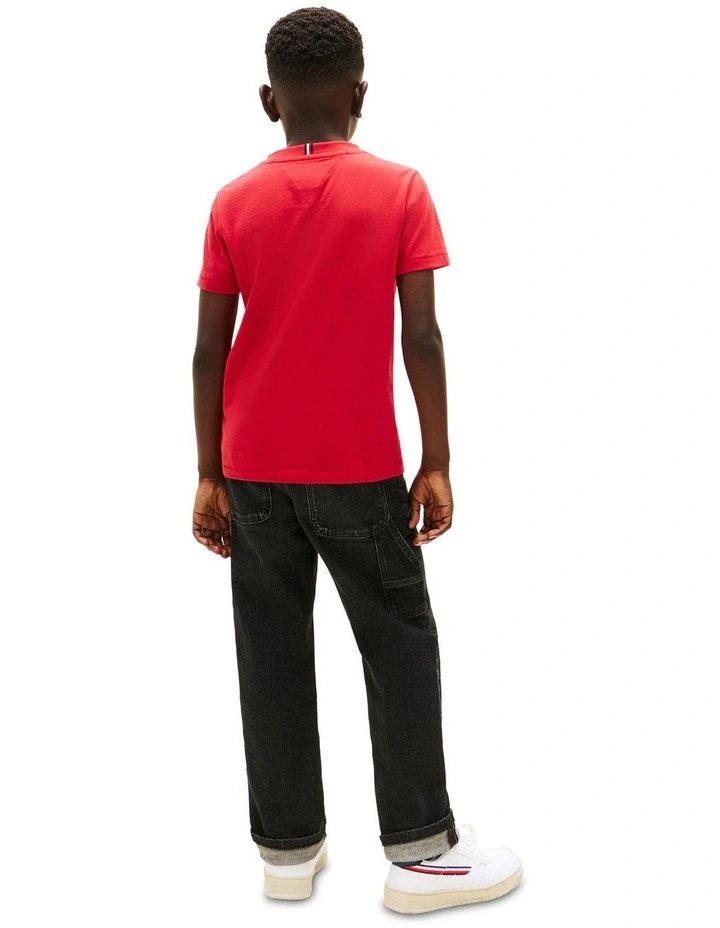 Boys Faded Print Short Sleeve Tee (8-16 Years) in Red image 2