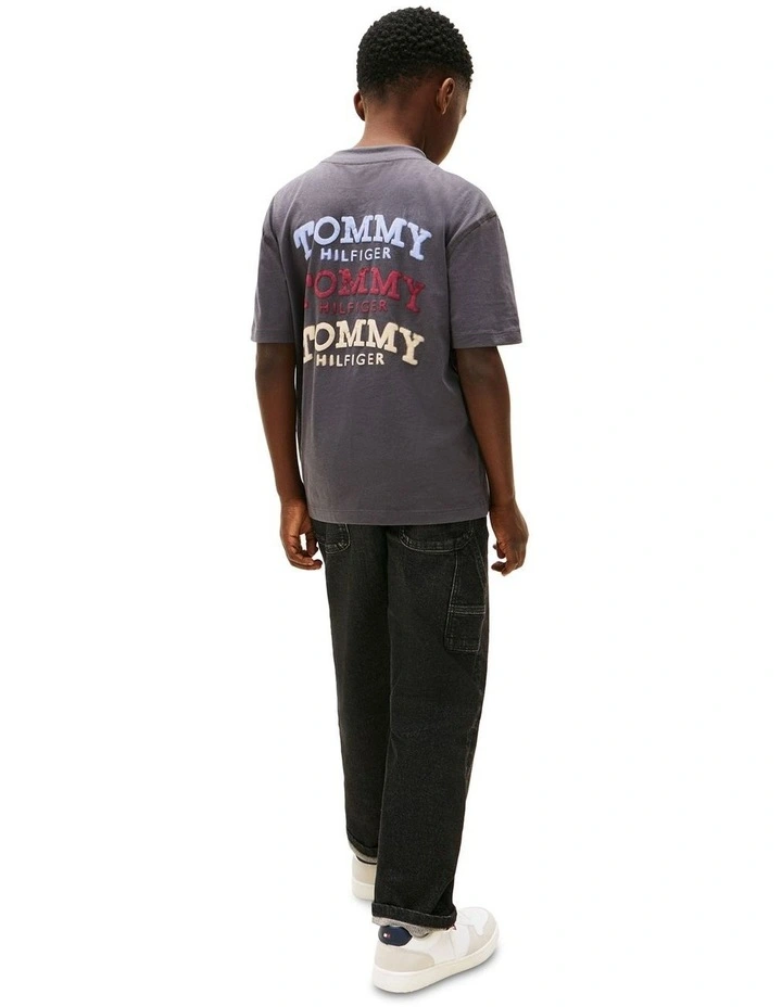 Faded Graphic Tee (3-7 Years) in Grey image 2