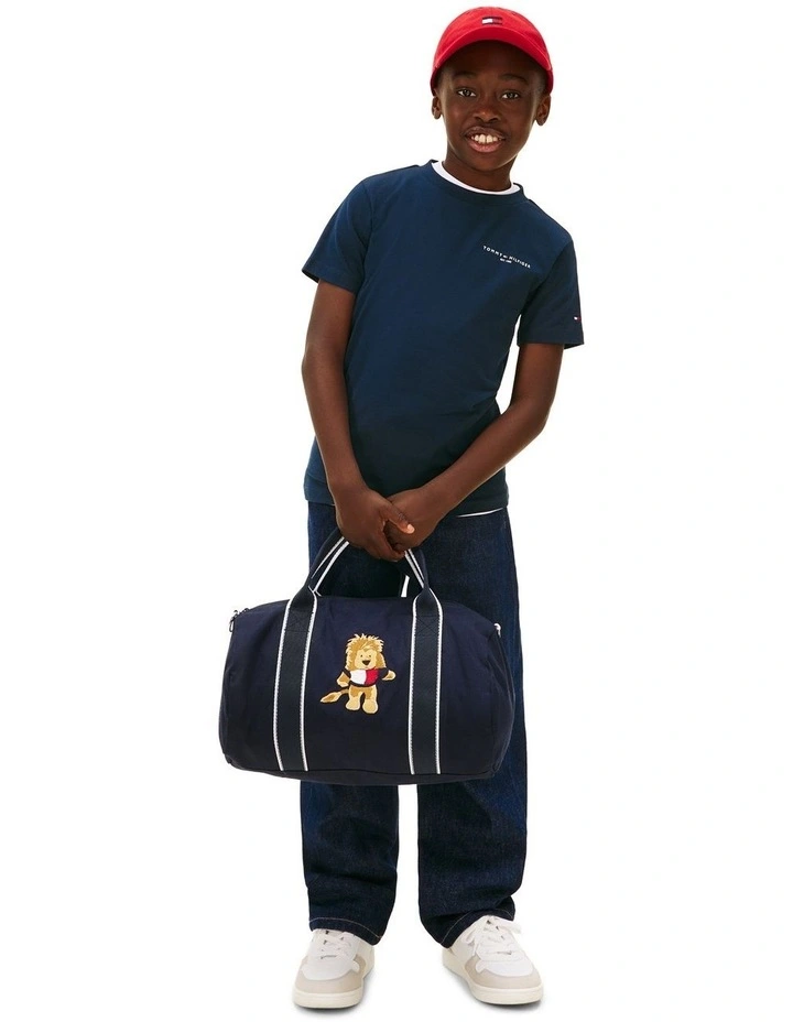 Kids Unisex Logo Crew Neck T-Shirt (3-7 Years) in Navy image 4