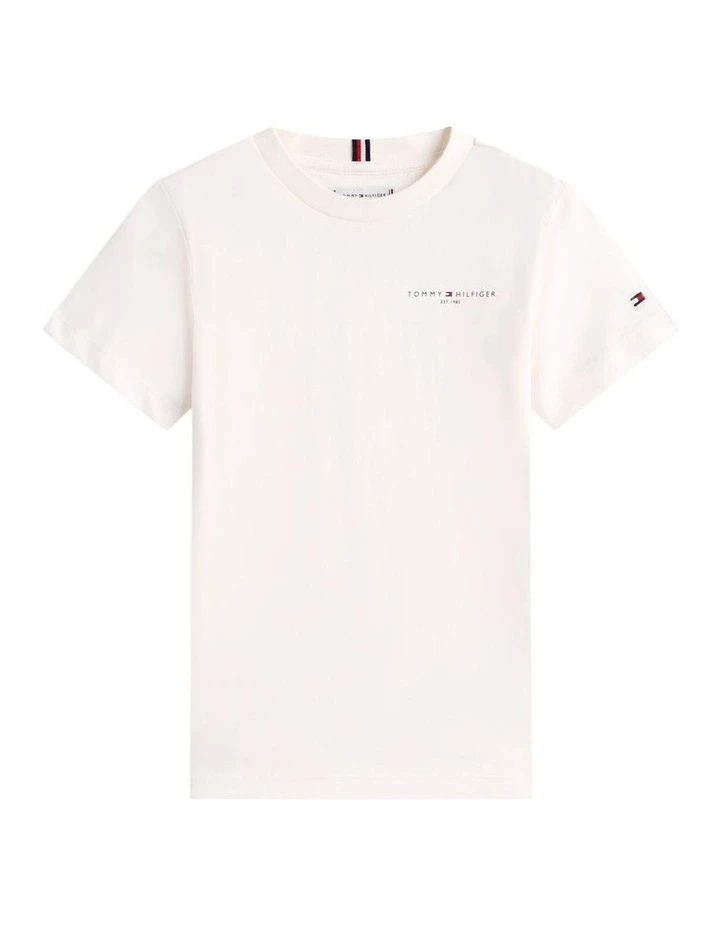 Kids Unisex Logo Crew Neck T-Shirt (3-7 Years) in White image 1