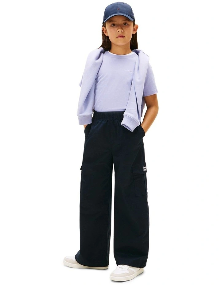 Kids Unisex Logo Crew Neck T-Shirt (3-7 Years) in Periwinkle Dusk image 7