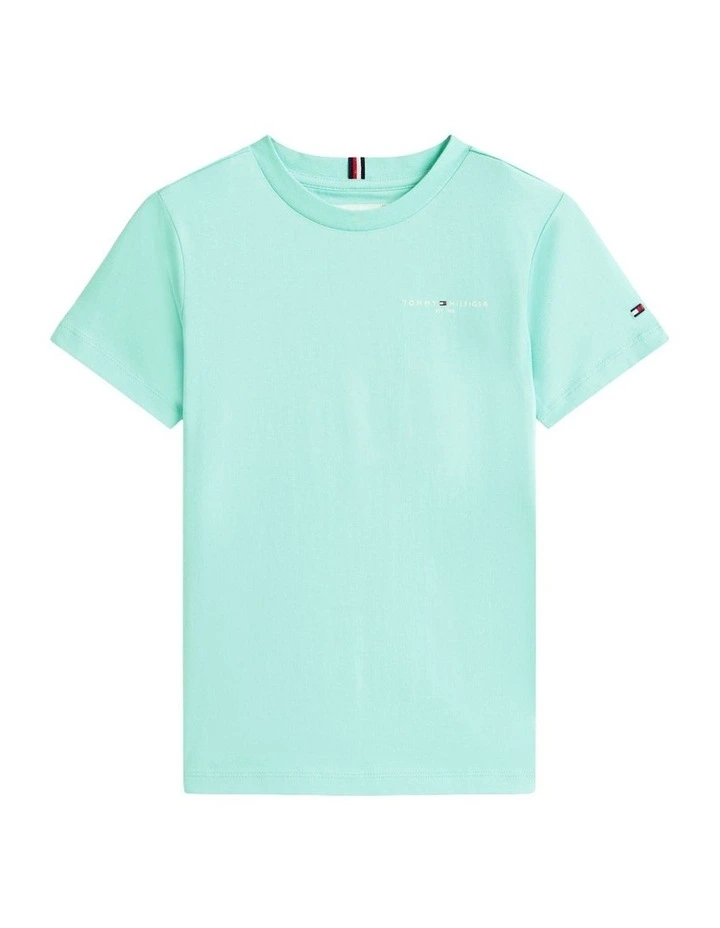 Kids Unisex Logo Crew Neck T-Shirt (3-7 Years) in Ocean Spray image 1