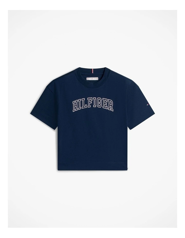 Girls Logo Jersey Crew Neck T-Shirt (8-16 Years) in Blue image 5