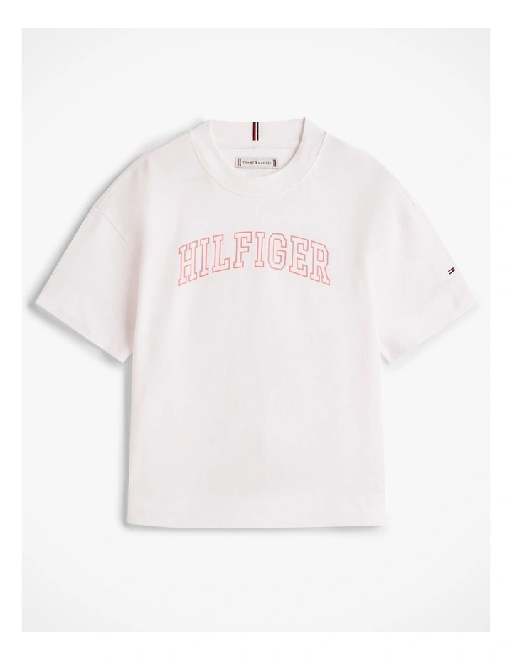Girls Logo Jersey Crew Neck T-Shirt (8-16 Years) in White image 5