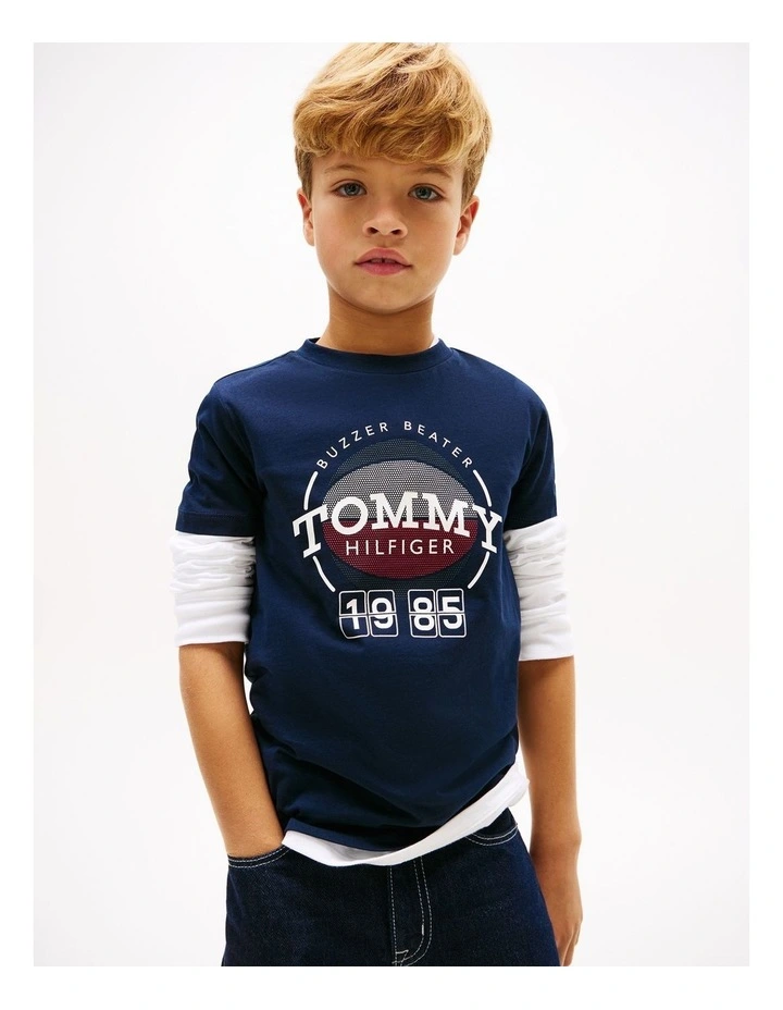 Boys Basketball Graphic T-Shirt (8-16 Years) in Blue image 1