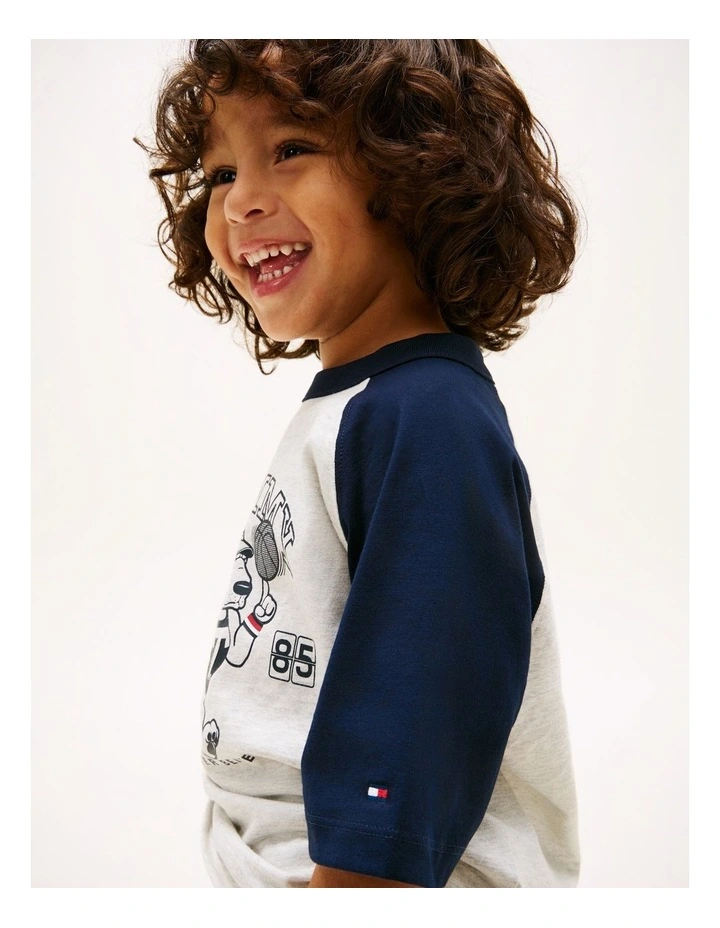 Boys Graphic Raglan Crew Neck T-Shirt (3-7 Years) in Grey image 2