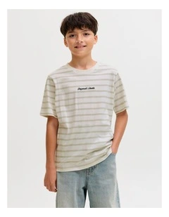 Norrebro Stripe Cotton T-Shirt in Light Green
