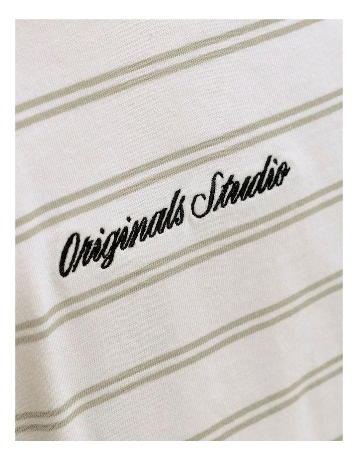 Norrebro Stripe Cotton T-Shirt in Light Green image 2