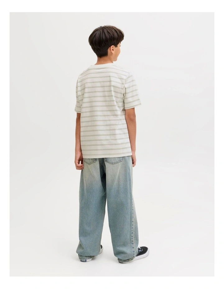 Norrebro Stripe Cotton T-Shirt in Light Green image 5