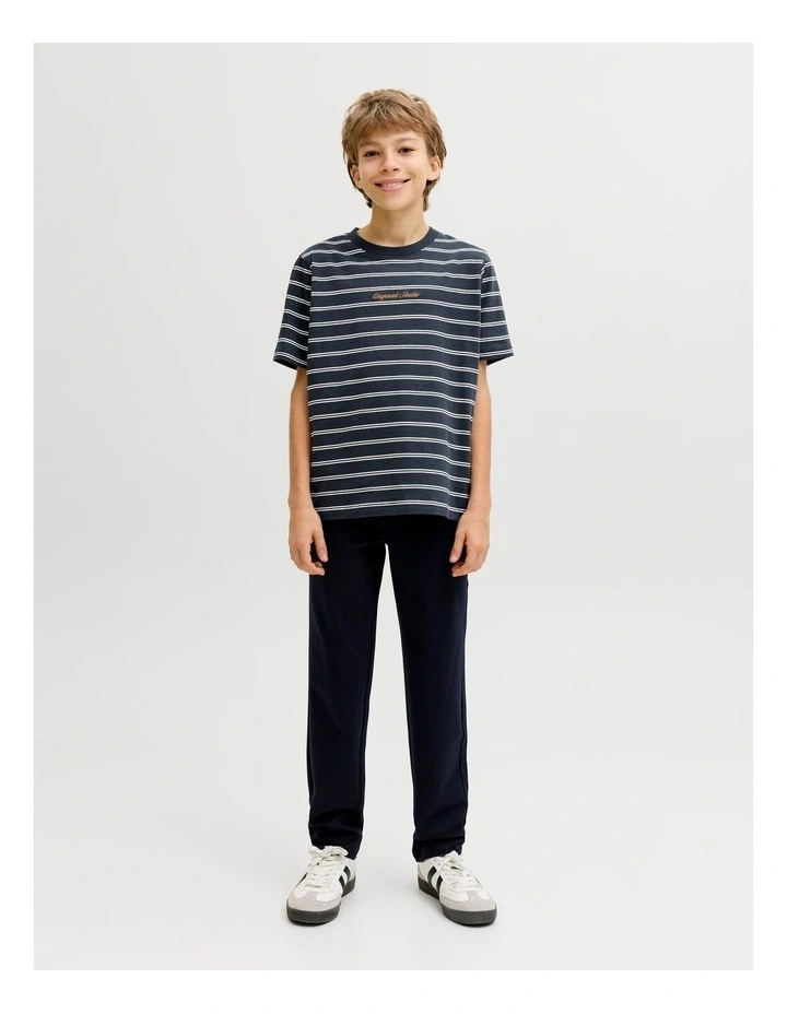 Norrebro Stripe Cotton T-Shirt in Navy image 4