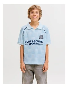 Breeze Football Mesh Tee in Light Blue