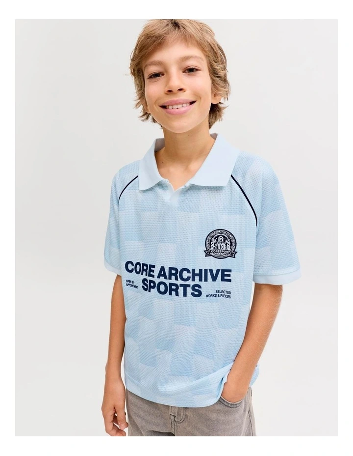 Breeze Football Mesh Tee in Light Blue image 2