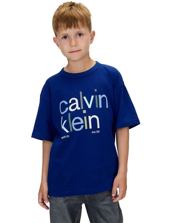 Colour Logo Graphic Short Sleeve T-shirt (8-16 Years) in Bold Blue image 1
