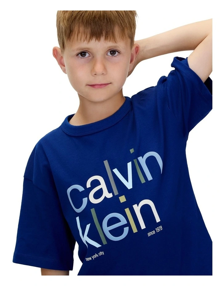 Colour Logo Graphic Short Sleeve T-shirt (8-16 Years) in Bold Blue image 3