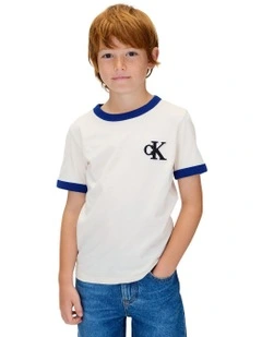 Ringer Monologo Short Sleeve T-shirt in Whitecap Gray