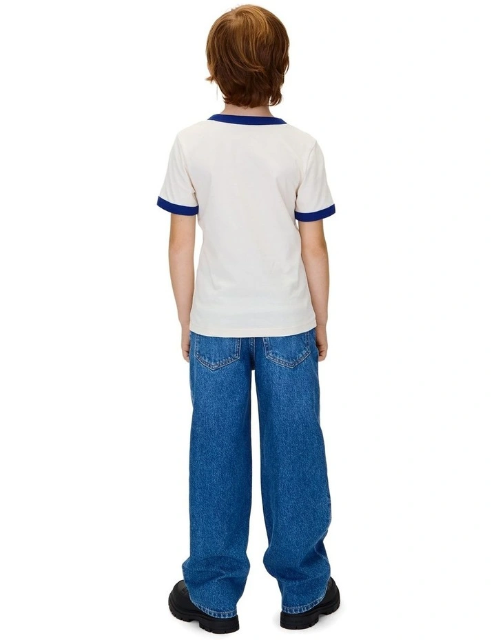 Ringer Monologo Short Sleeve T-shirt in Whitecap Gray image 2