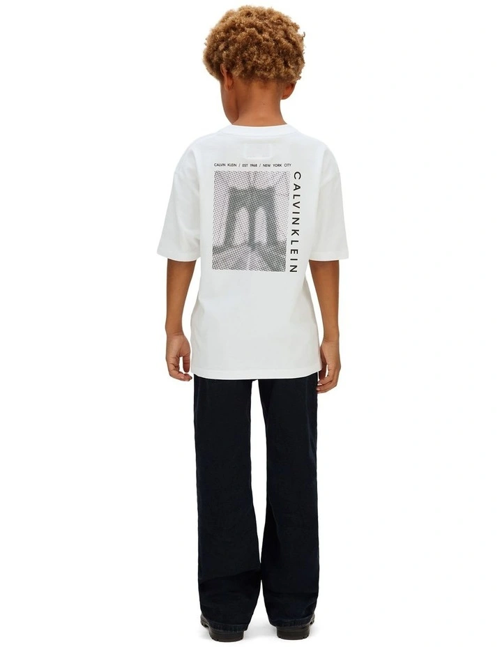 Bridge Back Graphic Short Sleeve T-shirt (8-16 Years) in White image 2