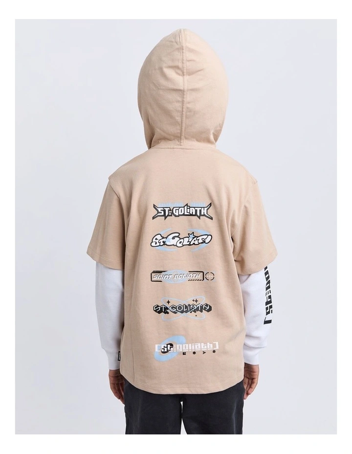 Logo Over Tee in Tan image 3