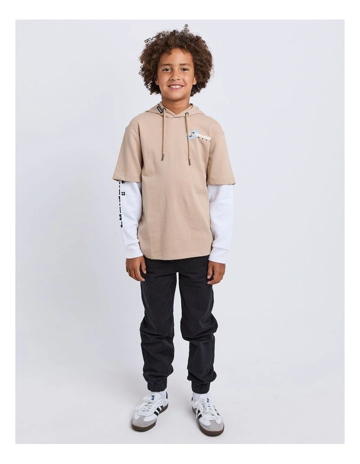 Logo Over Tee in Tan image 4