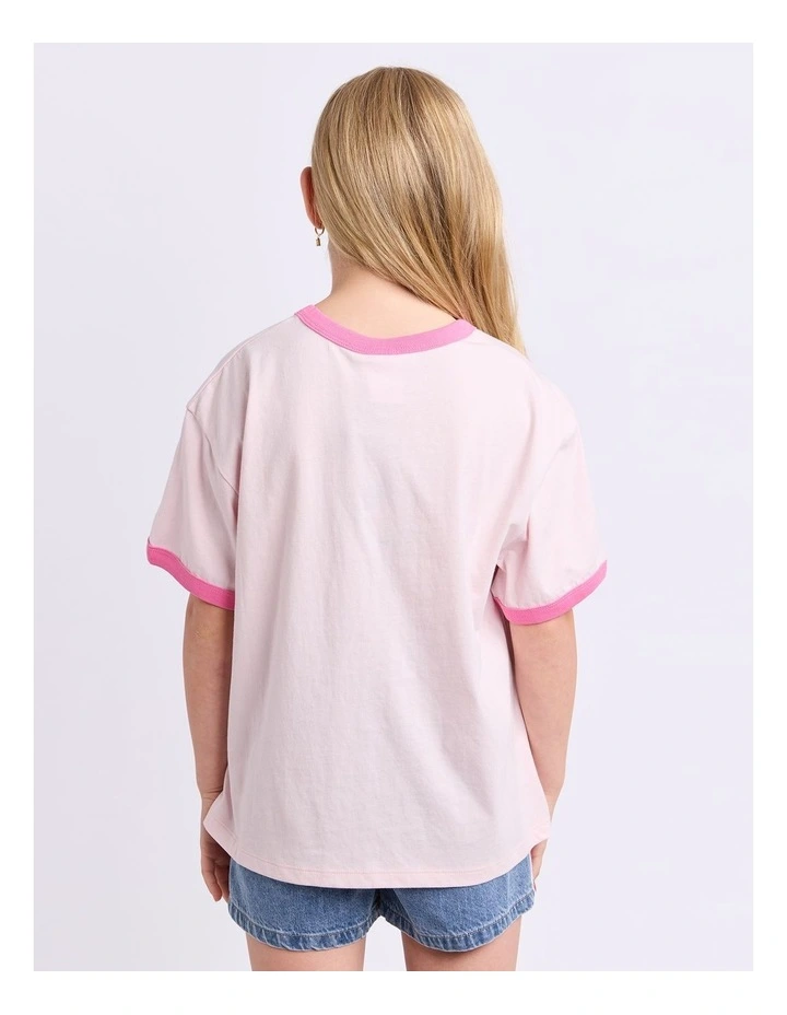 Pegasus Ringer Tee (8-16 Years) in Pale Pink image 4