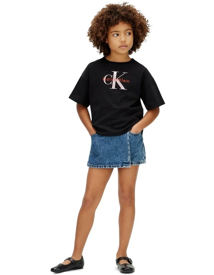 Monologo Short Sleeve T-shirt (8-16 Years) in Black image 1