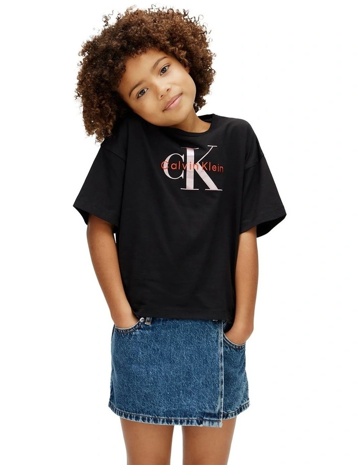 Monologo Short Sleeve T-shirt (8-16 Years) in Black image 3