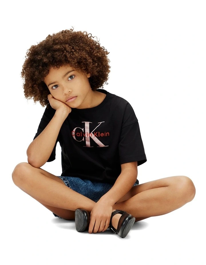 Monologo Short Sleeve T-shirt (8-16 Years) in Black image 4
