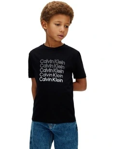 Stacked Logo T-shirt 8-16 Years in Black
