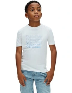 Stacked Logo T-shirt 8-16 Years in Blue