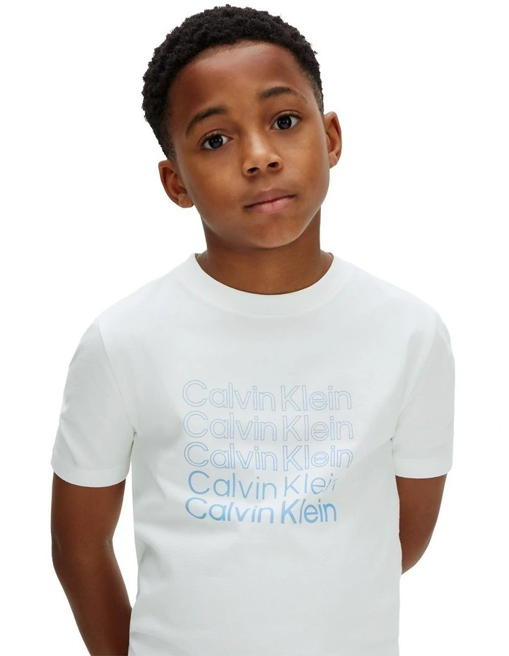 Stacked Logo T-shirt 8-16 Years in Blue image 3