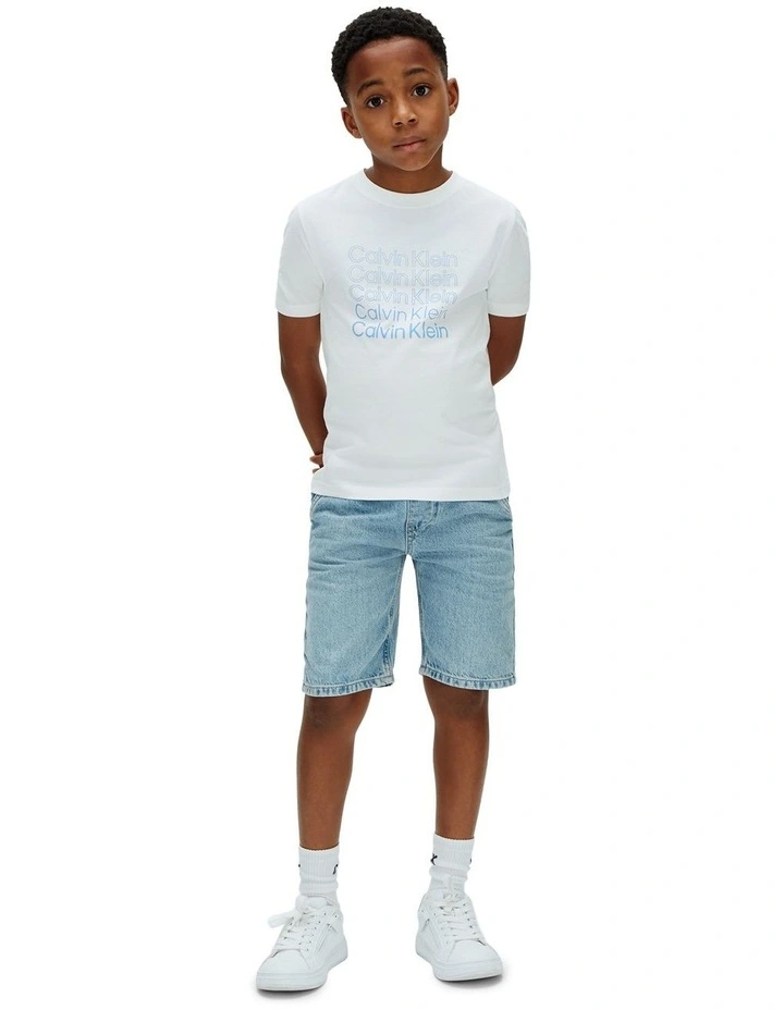 Stacked Logo T-shirt 8-16 Years in Blue image 4