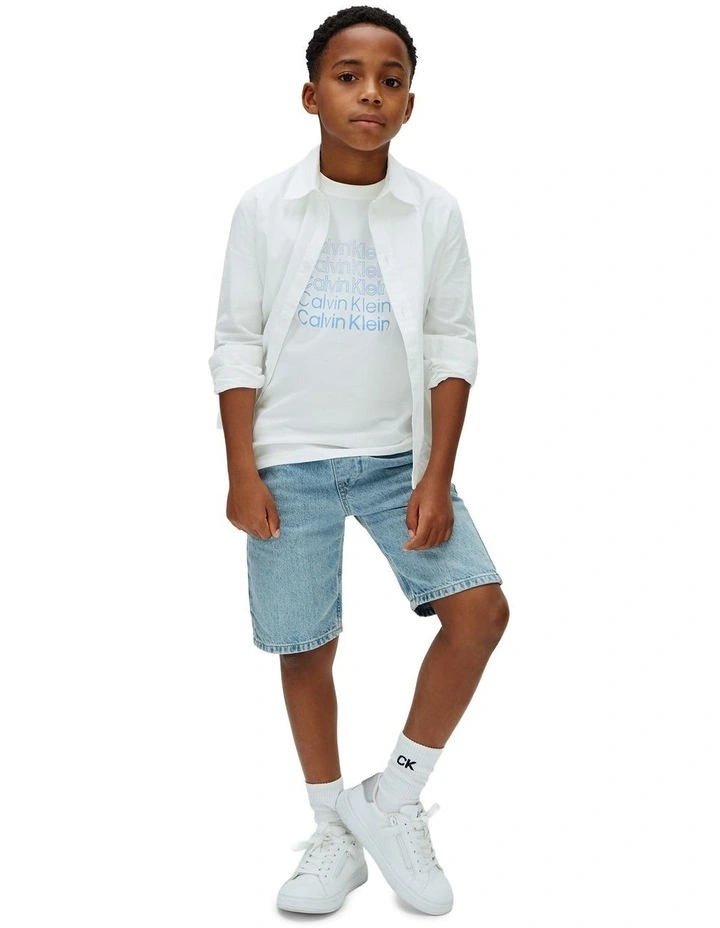 Stacked Logo T-shirt 8-16 Years in Blue image 5