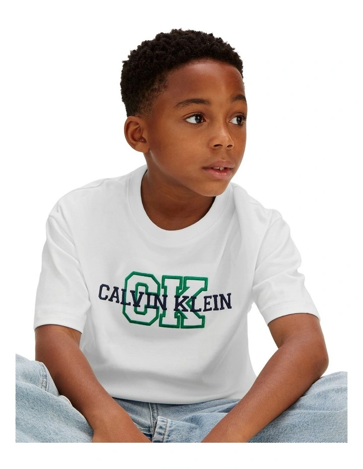 Varsity Logo Short Sleeve T-shirt 8-16 Years in White image 5