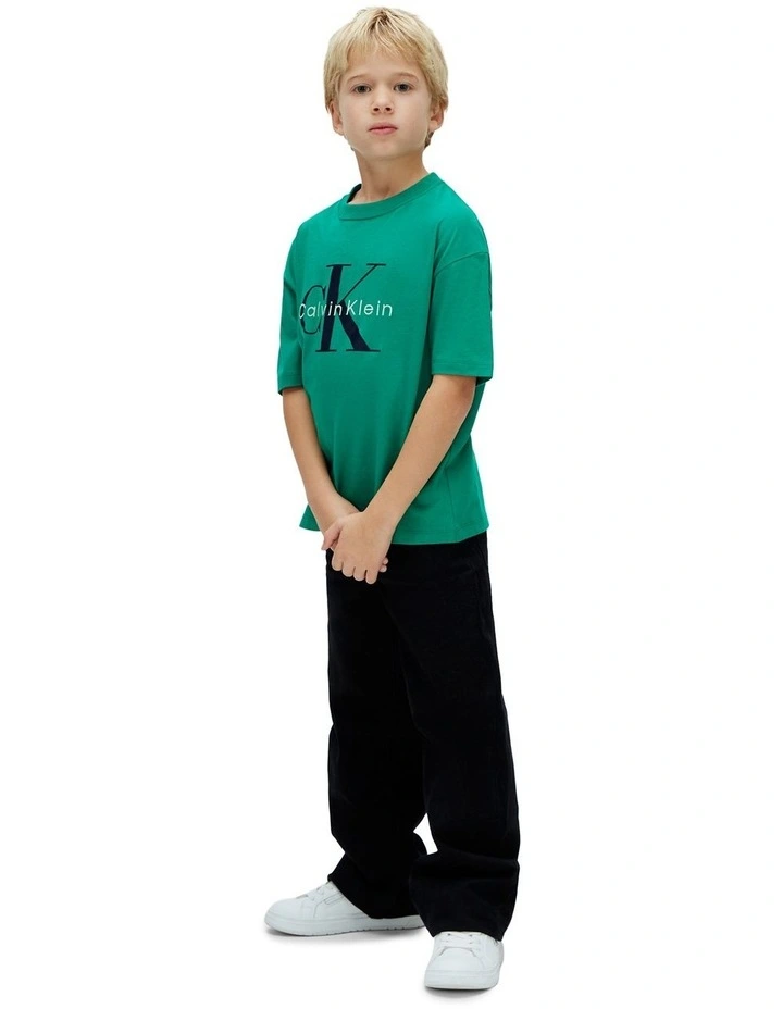 Monogram Logo T-shirt (8-16 Years) in Lush Meadow image 4