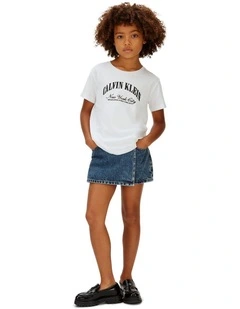 Collegiate Logo T-shirt 8-16 Years in White