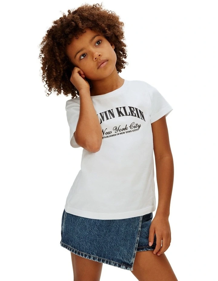 Collegiate Logo T-shirt 8-16 Years in White image 3