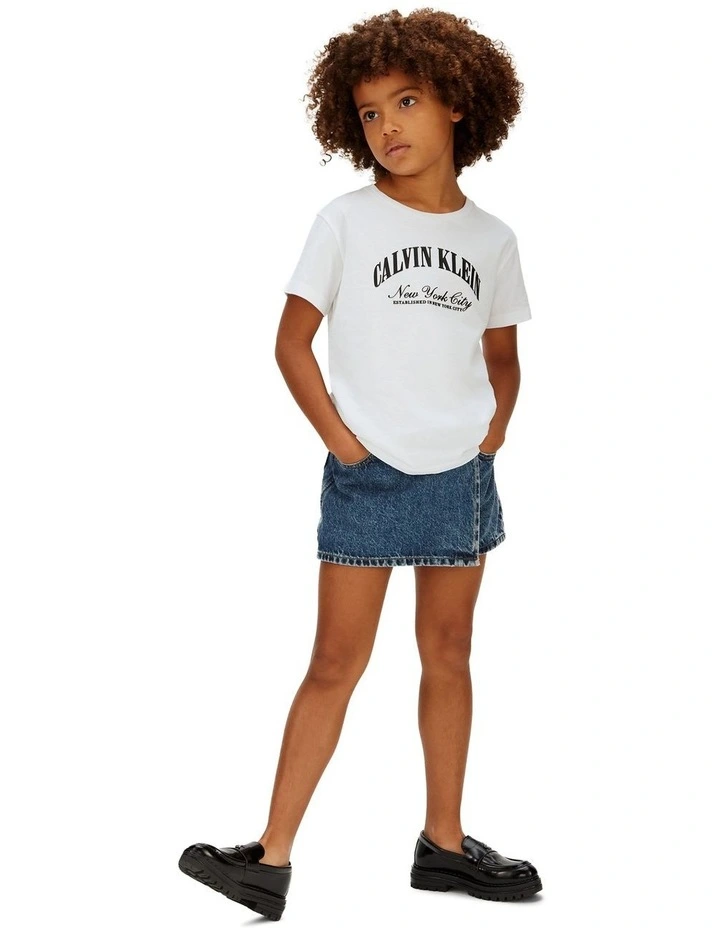 Collegiate Logo T-shirt 8-16 Years in White image 4