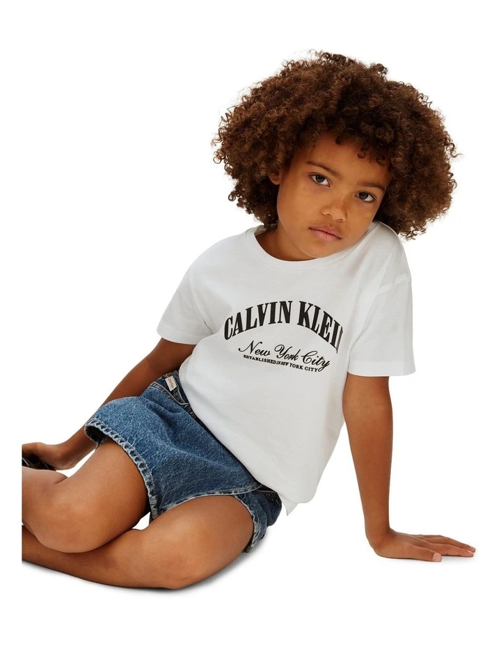 Collegiate Logo T-shirt 8-16 Years in White image 5