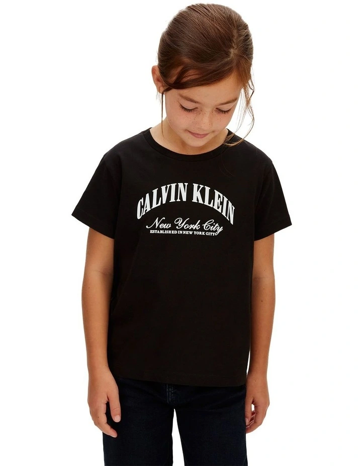 Collegiate Logo T-shirt 8-16 Years in Black image 3