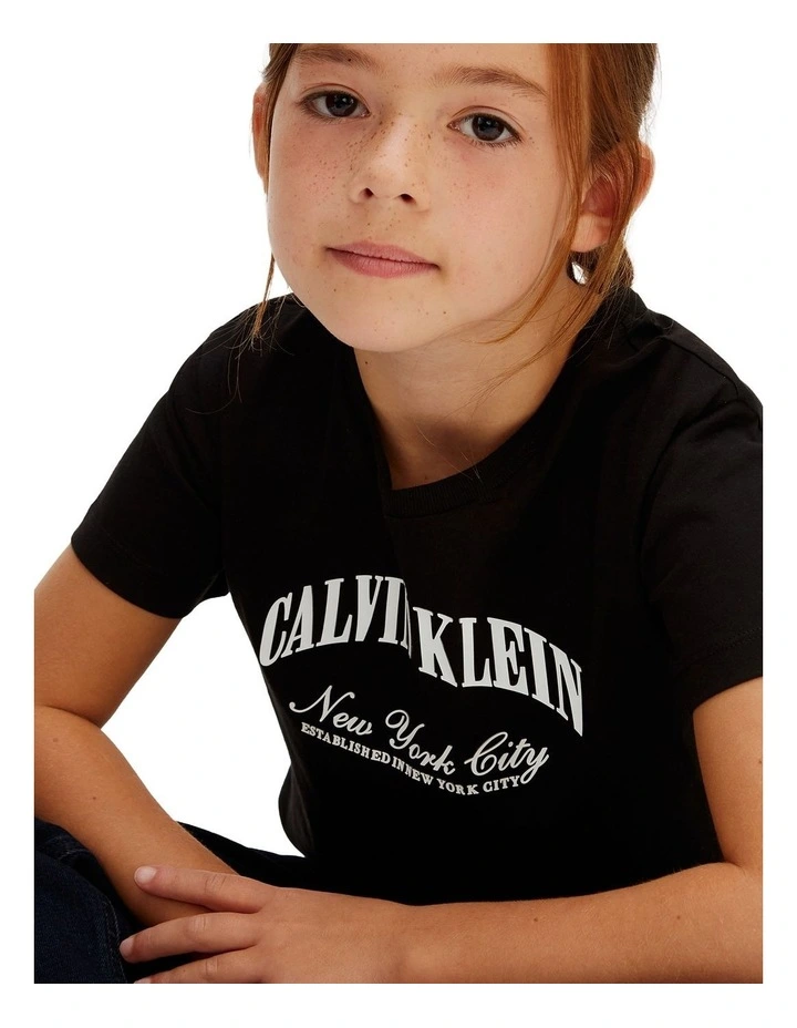 Collegiate Logo T-shirt 8-16 Years in Black image 4
