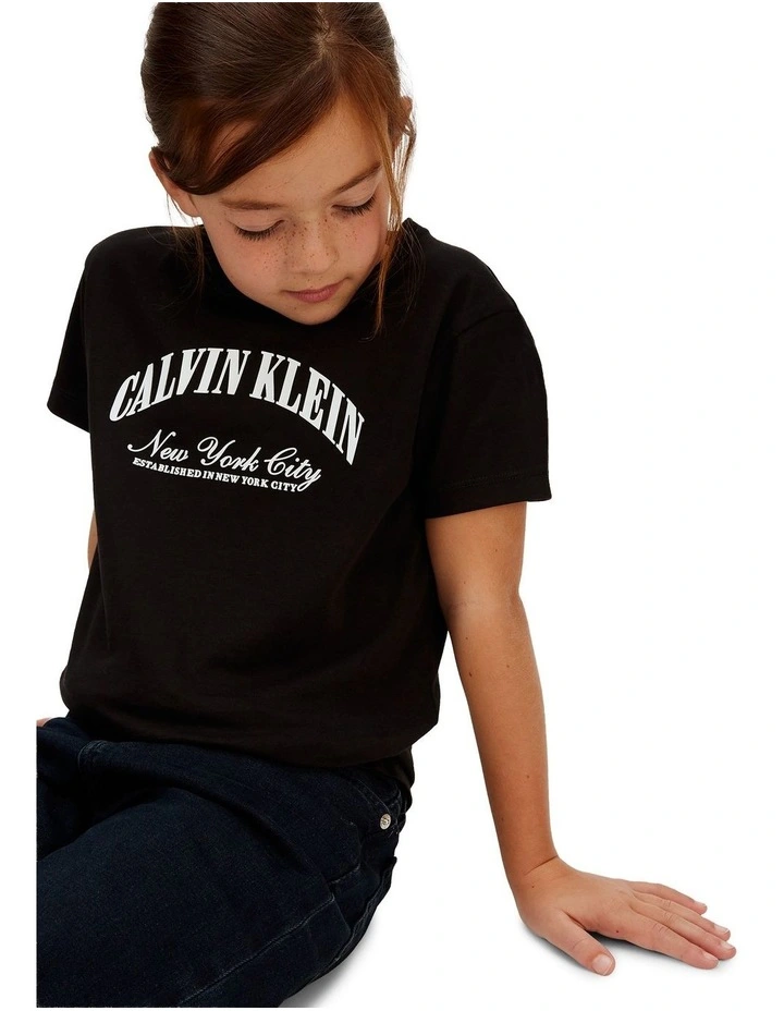 Collegiate Logo T-shirt 8-16 Years in Black image 5