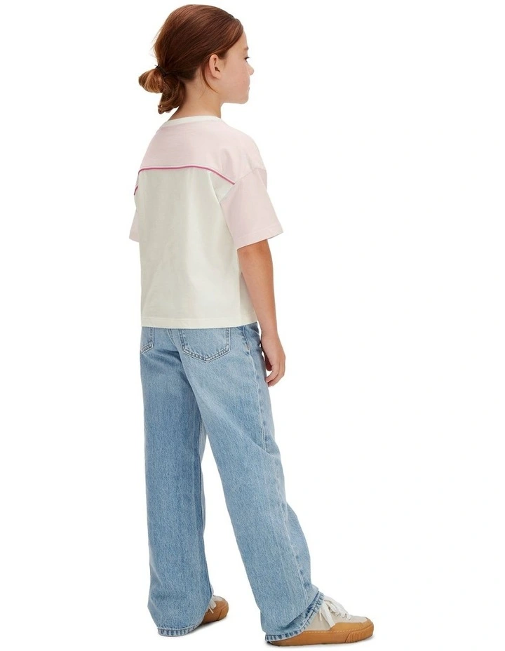 Collegiate Colourblock Logo T-shirt 8-16 Years in Egret image 2