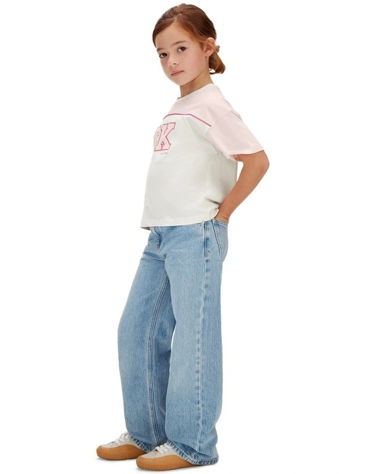 Collegiate Colourblock Logo T-shirt 8-16 Years in Egret image 3