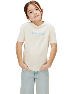 Logo Short Sleeve T-shirt (8-16 Years) in Pearl