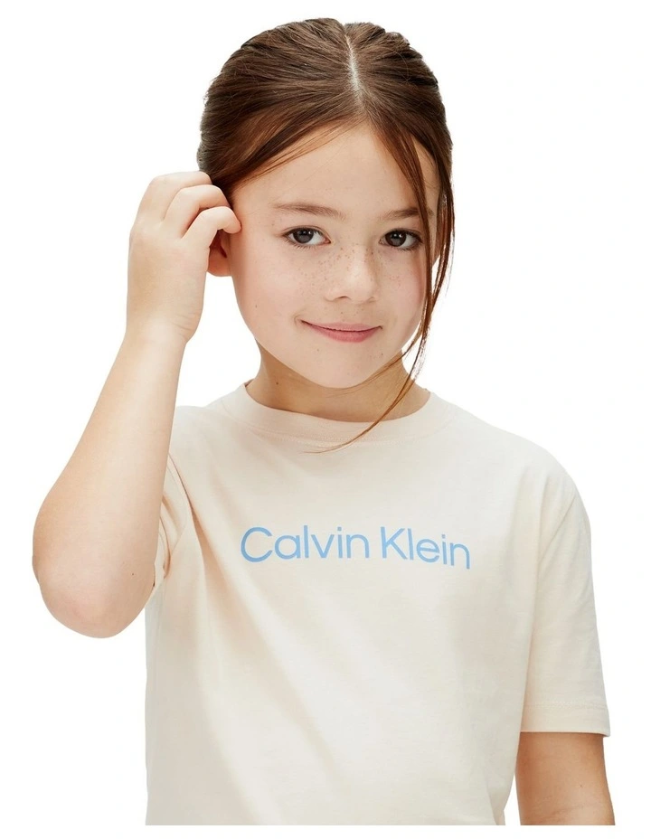 Logo Short Sleeve T-shirt (8-16 Years) in Pearl image 3