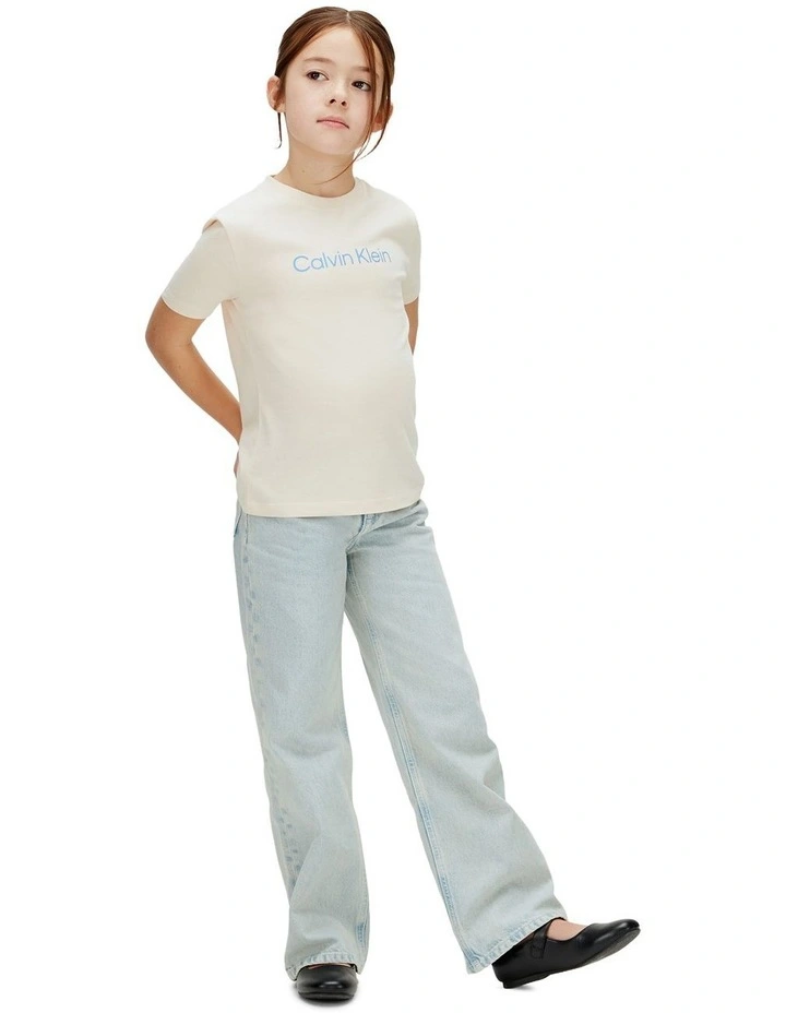 Logo Short Sleeve T-shirt (8-16 Years) in Pearl image 4