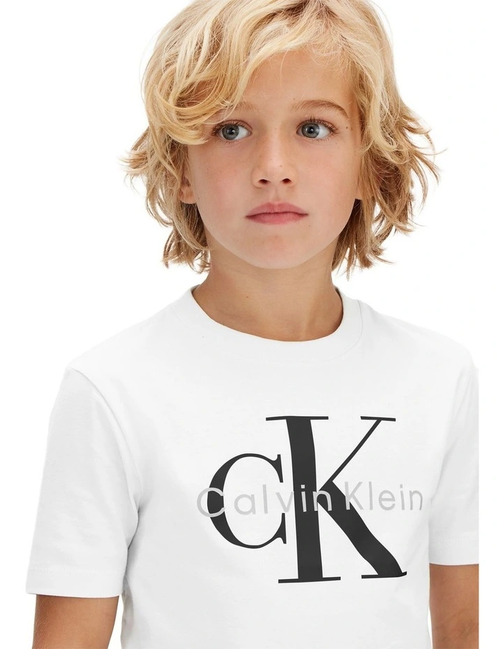 Monologo Short Sleeve T-shirt (8-16 Years) in White image 3