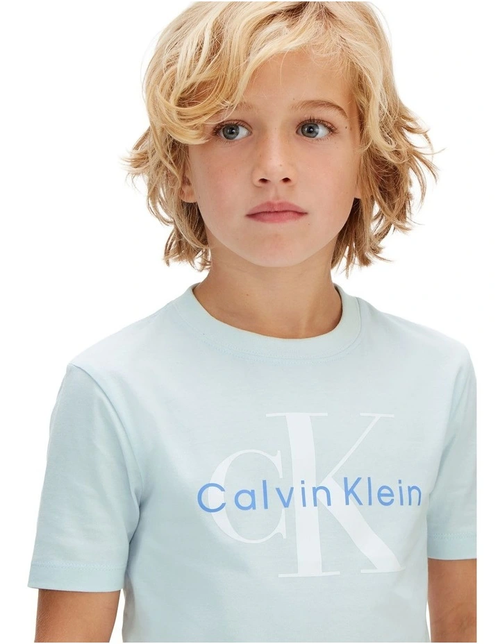Monologo Short Sleeve T-shirt  (8-16 Years) in Nantucket Breeze image 3