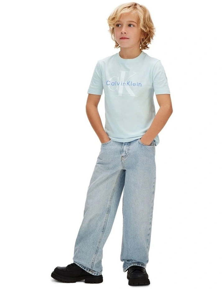 Monologo Short Sleeve T-shirt  (8-16 Years) in Nantucket Breeze image 4