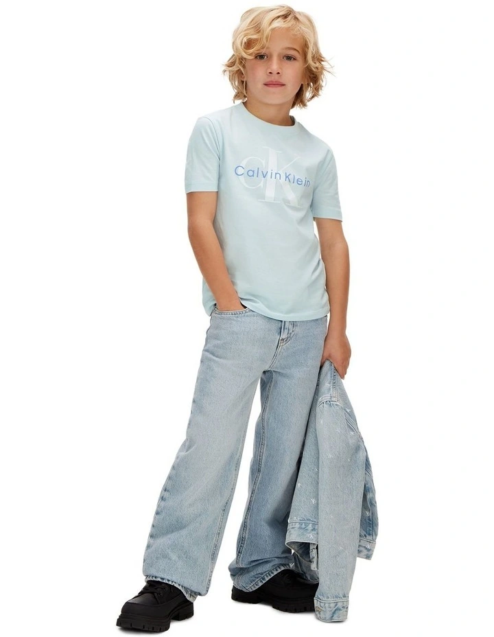 Monologo Short Sleeve T-shirt  (8-16 Years) in Nantucket Breeze image 5